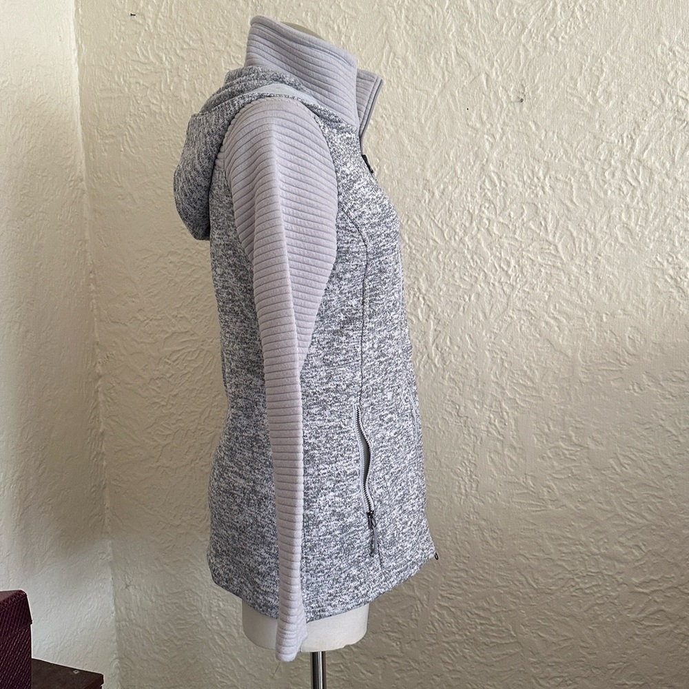 The North Face Indi Fleece Hooded Jacket Light Gray Small - Picture 7 of 10